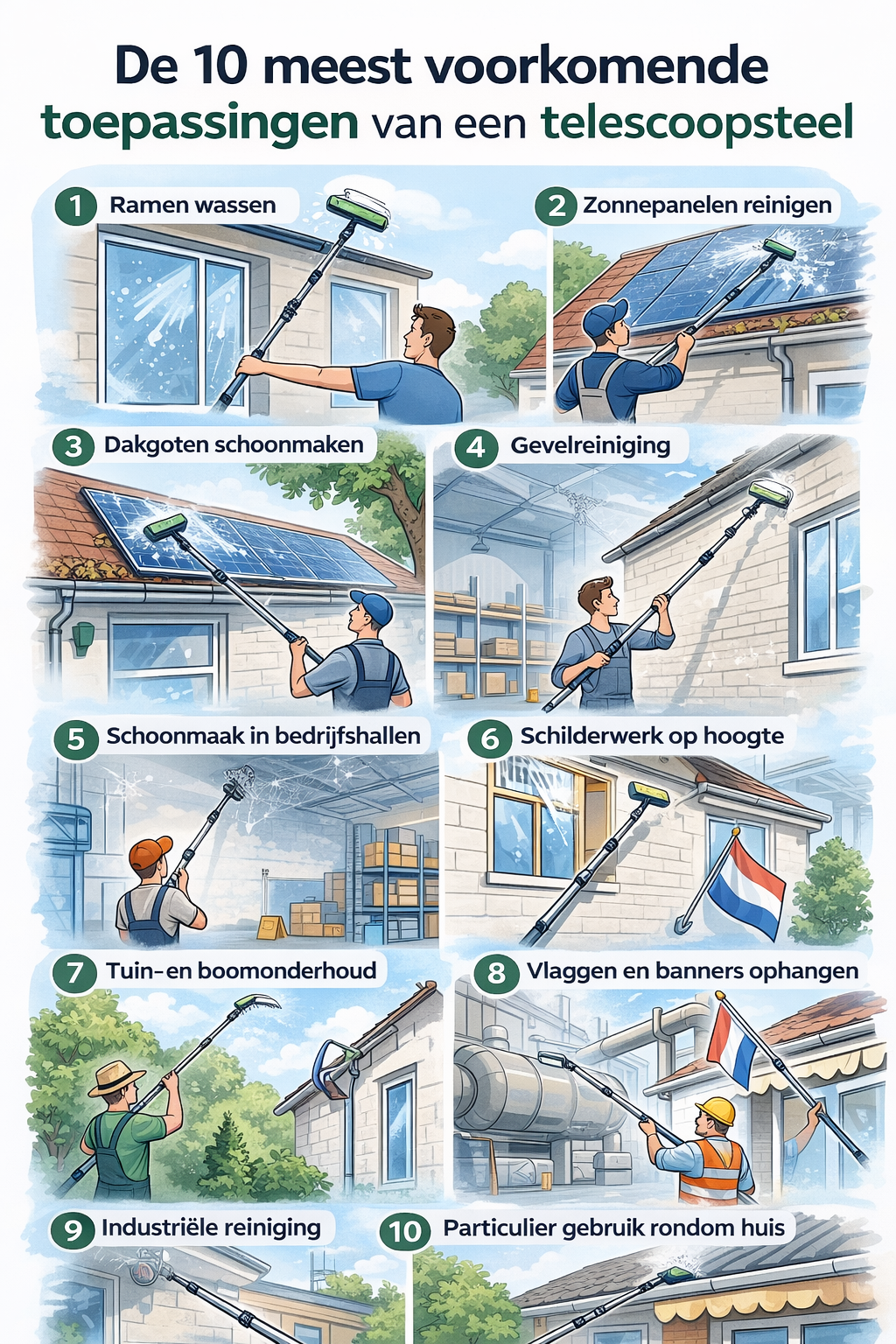 De 10 meest voorkomende toepassingen van een telescoopsteel